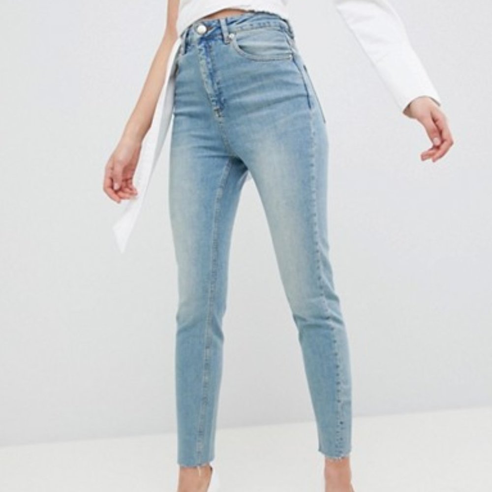 ASOS FARLEIGH High-Waisted Straight Jeans